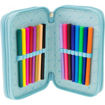 Picture of UNICORN 3 ZIP FILLED PENCIL CASE - TIFFANY BLUE
